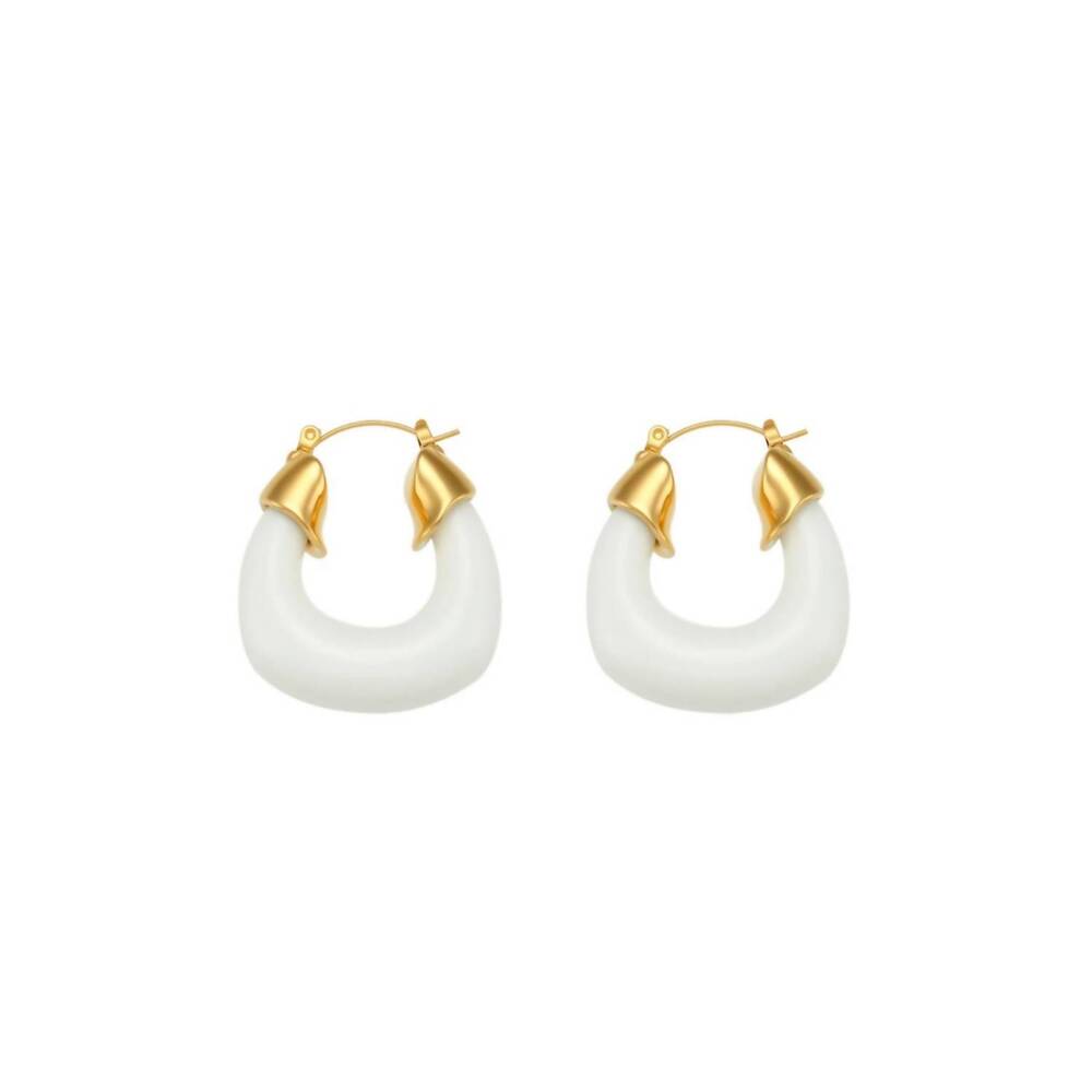 NEW HJANE JEWELS elanor hoops earrings in clear